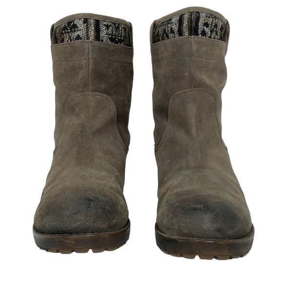 Tara M Boots Women's 10 Brown Leather Taya Midi Calf Boot Southwest Fabric Print - Picture 4 of 14